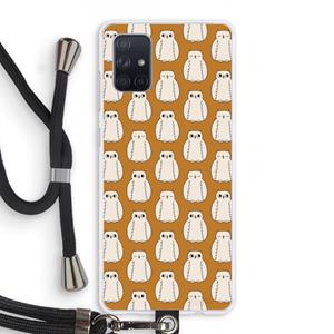 CaseCompany Uilen: Samsung Galaxy A71 Transparant Hoesje met koord