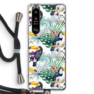 CaseCompany Tukans: Sony Xperia 1 III Transparant Hoesje met koord