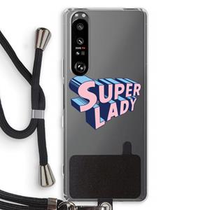 CaseCompany Superlady: Sony Xperia 1 III Transparant Hoesje met koord