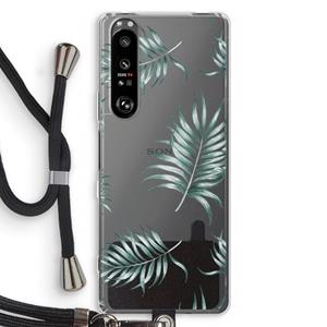 CaseCompany Simple leaves: Sony Xperia 1 III Transparant Hoesje met koord
