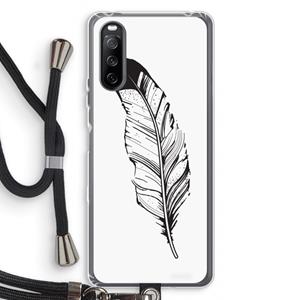 CaseCompany Pluim: Sony Sony Xperia 10 III Transparant Hoesje met koord