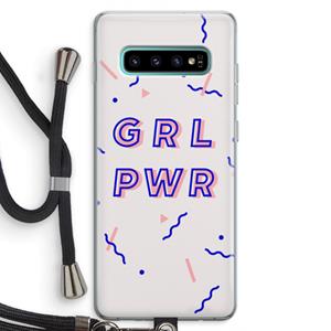 CaseCompany GRL PWR: Samsung Galaxy S10 Plus Transparant Hoesje met koord