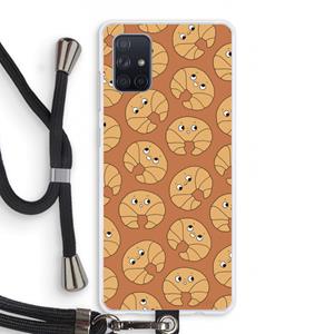 CaseCompany Croissant: Samsung Galaxy A71 Transparant Hoesje met koord