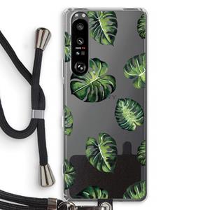 CaseCompany Tropische bladeren: Sony Xperia 1 III Transparant Hoesje met koord