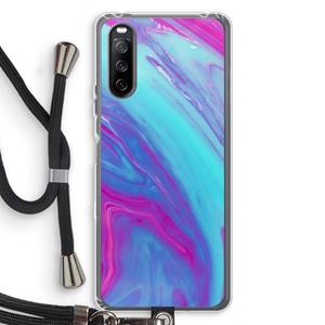 CaseCompany Zweverige regenboog: Sony Sony Xperia 10 III Transparant Hoesje met koord