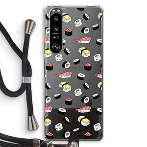 CaseCompany Sushi time: Sony Xperia 1 III Transparant Hoesje met koord