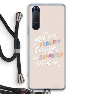 CaseCompany Right Place: Sony Xperia 5 II Transparant Hoesje met koord