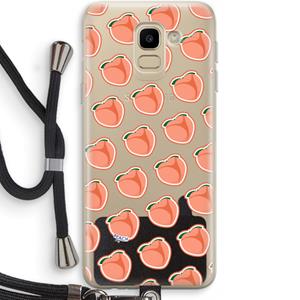 CaseCompany Just peachy: Samsung Galaxy J6 (2018) Transparant Hoesje met koord