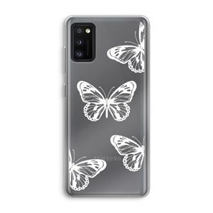 CaseCompany White butterfly: Samsung Galaxy A41 Transparant Hoesje