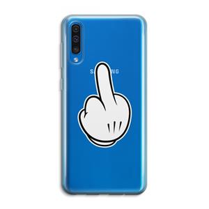 CaseCompany Middle finger white: Samsung Galaxy A50 Transparant Hoesje