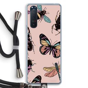 CaseCompany Tiny Bugs: Sony Xperia 5 II Transparant Hoesje met koord
