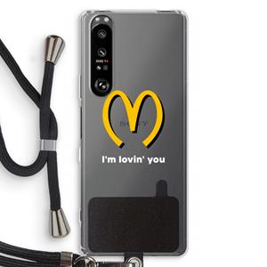 CaseCompany I'm lovin' you: Sony Xperia 1 III Transparant Hoesje met koord