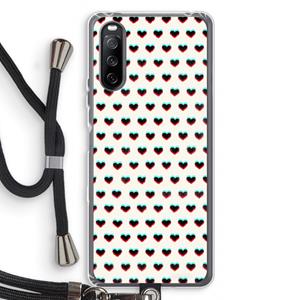 CaseCompany Hartjes: Sony Sony Xperia 10 III Transparant Hoesje met koord
