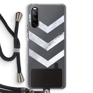 CaseCompany Marmeren pijlen: Sony Sony Xperia 10 III Transparant Hoesje met koord