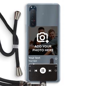 CaseCompany Music Player: Sony Xperia 5 II Transparant Hoesje met koord