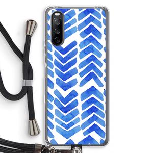CaseCompany Blauwe pijlen: Sony Sony Xperia 10 III Transparant Hoesje met koord