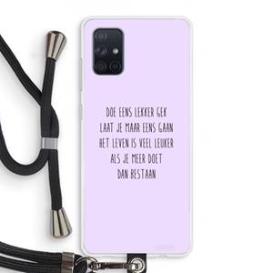 CaseCompany Gek: Samsung Galaxy A71 Transparant Hoesje met koord
