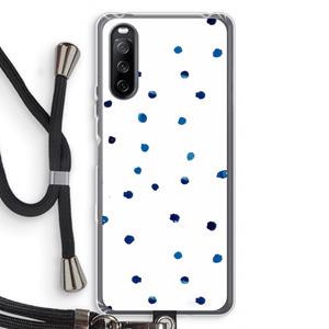 CaseCompany Blauwe stippen: Sony Sony Xperia 10 III Transparant Hoesje met koord