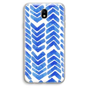 CaseCompany Blauwe pijlen: Samsung Galaxy J7 (2017) Transparant Hoesje