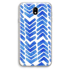 CaseCompany Blauwe pijlen: Samsung Galaxy J7 (2017) Transparant Hoesje