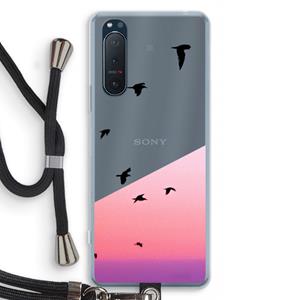 CaseCompany Fly away: Sony Xperia 5 II Transparant Hoesje met koord