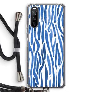 CaseCompany Blauwe nerven: Sony Sony Xperia 10 III Transparant Hoesje met koord