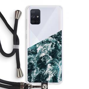 CaseCompany Zee golf: Samsung Galaxy A71 Transparant Hoesje met koord