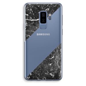 CaseCompany Zwart marmer: Samsung Galaxy S9 Plus Transparant Hoesje