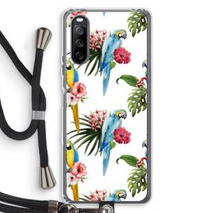 CaseCompany Kleurrijke papegaaien: Sony Sony Xperia 10 III Transparant Hoesje met koord
