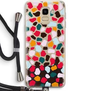 CaseCompany Colored Giraffe: Samsung Galaxy J6 (2018) Transparant Hoesje met koord