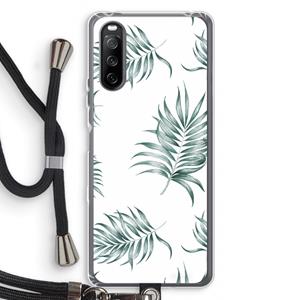 CaseCompany Simple leaves: Sony Sony Xperia 10 III Transparant Hoesje met koord