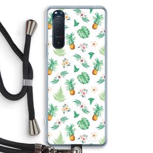 CaseCompany Ananas bladeren: Sony Xperia 5 II Transparant Hoesje met koord
