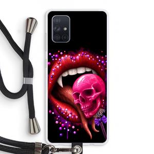 CaseCompany Dodelijk zoet: Samsung Galaxy A71 Transparant Hoesje met koord