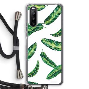 CaseCompany Lange bladeren: Sony Sony Xperia 10 III Transparant Hoesje met koord