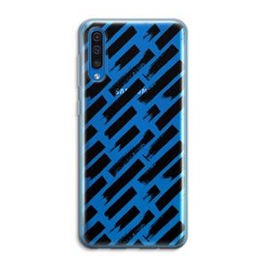 CaseCompany Zwarte vegen: Samsung Galaxy A50 Transparant Hoesje