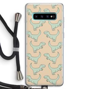 CaseCompany Dinos: Samsung Galaxy S10 Plus Transparant Hoesje met koord