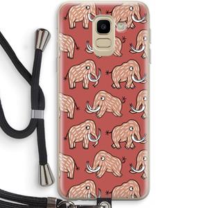 CaseCompany Mammoet: Samsung Galaxy J6 (2018) Transparant Hoesje met koord