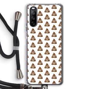 CaseCompany Poop emoji: Sony Sony Xperia 10 III Transparant Hoesje met koord