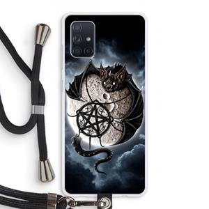 CaseCompany Volle maan: Samsung Galaxy A71 Transparant Hoesje met koord