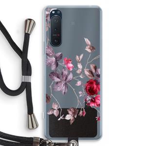 CaseCompany Mooie bloemen: Sony Xperia 5 II Transparant Hoesje met koord