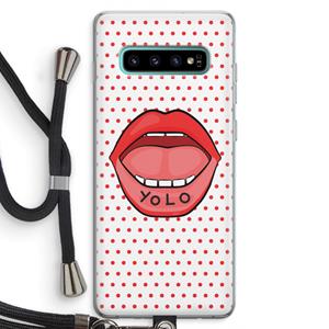 CaseCompany Yolo Denise: Samsung Galaxy S10 Plus Transparant Hoesje met koord