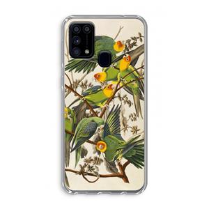 CaseCompany Carolinaparkiet: Samsung Galaxy M31 Transparant Hoesje