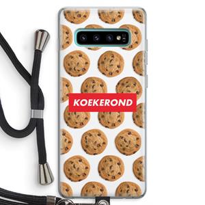 CaseCompany Koekerond: Samsung Galaxy S10 Plus Transparant Hoesje met koord