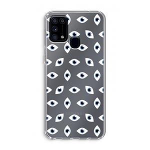 CaseCompany Eyes pattern: Samsung Galaxy M31 Transparant Hoesje