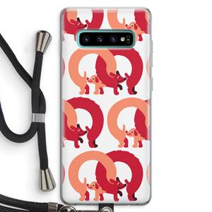 CaseCompany Dogs: Samsung Galaxy S10 Plus Transparant Hoesje met koord