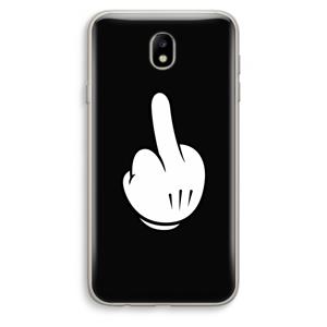 CaseCompany Middle finger black: Samsung Galaxy J7 (2017) Transparant Hoesje