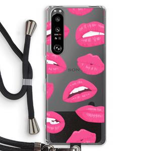 CaseCompany Bite my lip: Sony Xperia 1 III Transparant Hoesje met koord