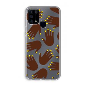 CaseCompany Hands dark: Samsung Galaxy M31 Transparant Hoesje