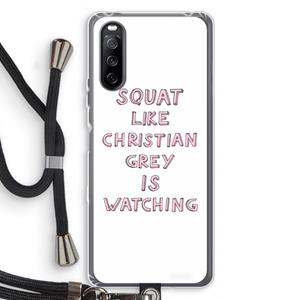 CaseCompany Christian Grey: Sony Sony Xperia 10 III Transparant Hoesje met koord