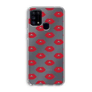 CaseCompany Lips: Samsung Galaxy M31 Transparant Hoesje